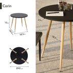 CORIN - Mesa de jantar com tampo de melamina