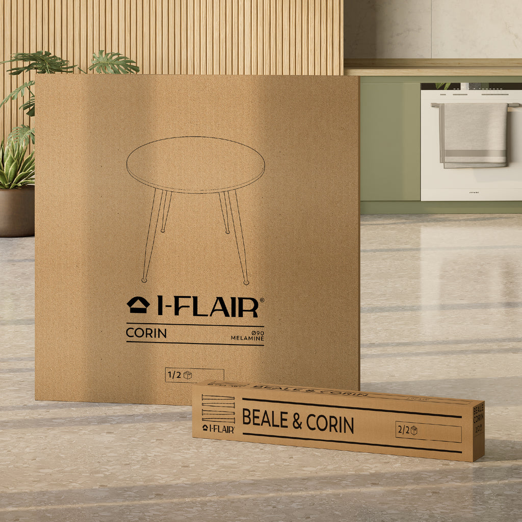 CORIN - Mesa de jantar com tampo de melamina