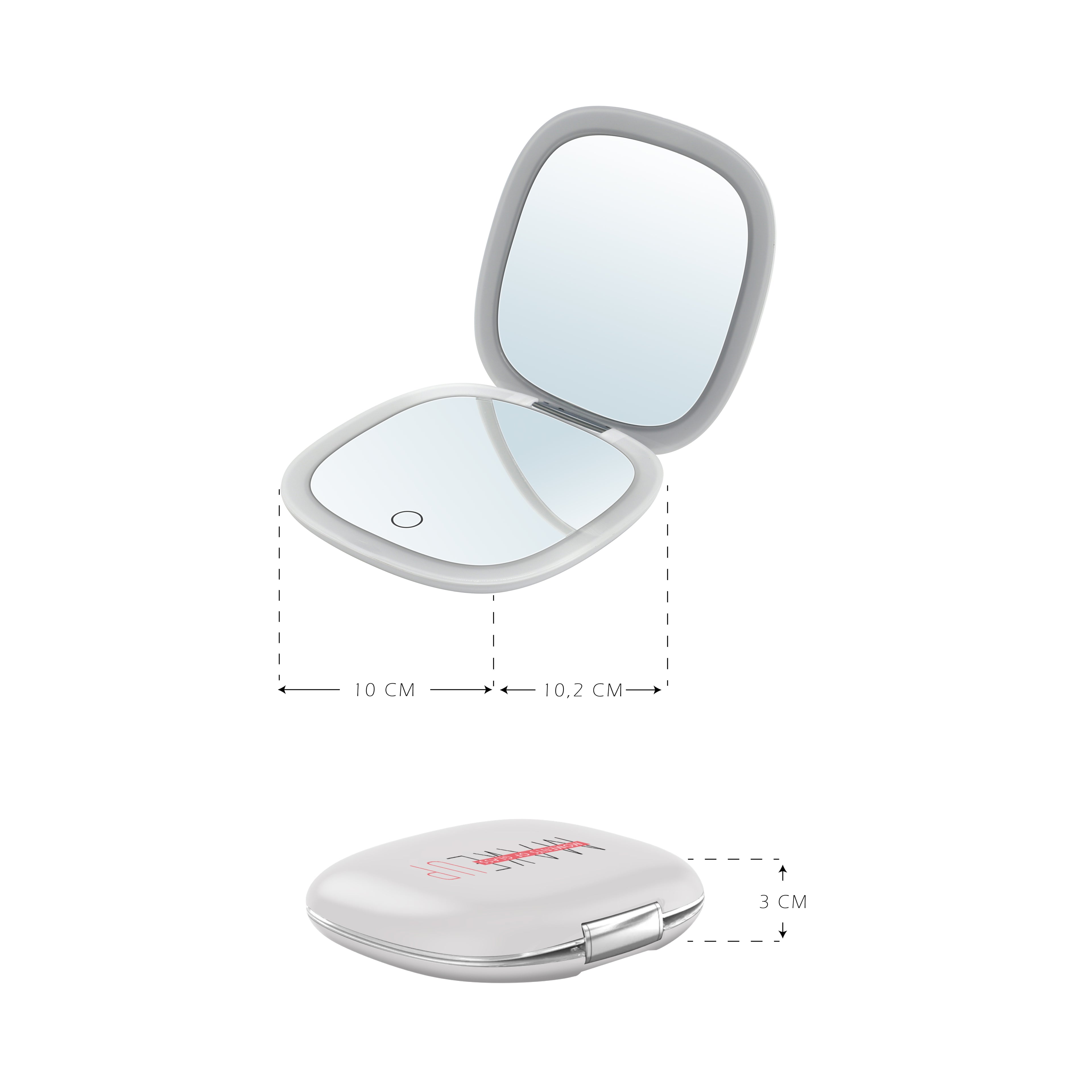 MAKEUP - Espelho de Bolso para Maquilhagem com Fita de Luz LED