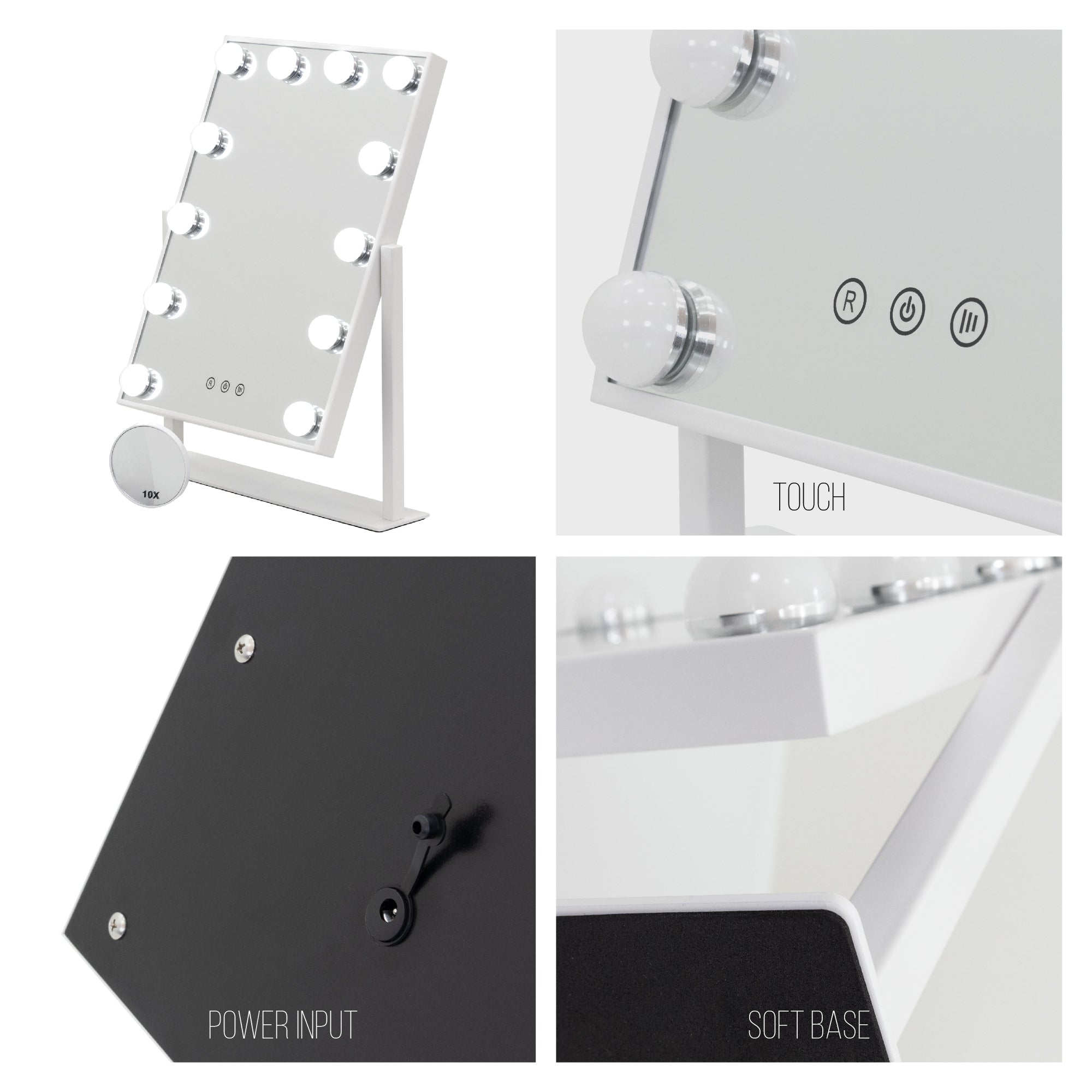 BULB LITTLE - Espelho de Maquilhagem com 12 Lâmpadas de Luz LED