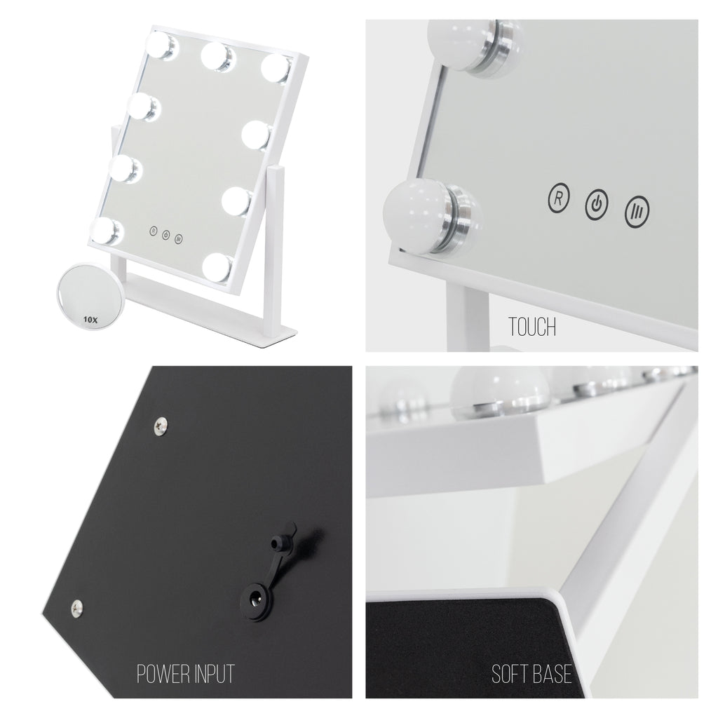 BULB TINY - Espelho de Maquilhagem com 9 Lâmpadas de Luz LED