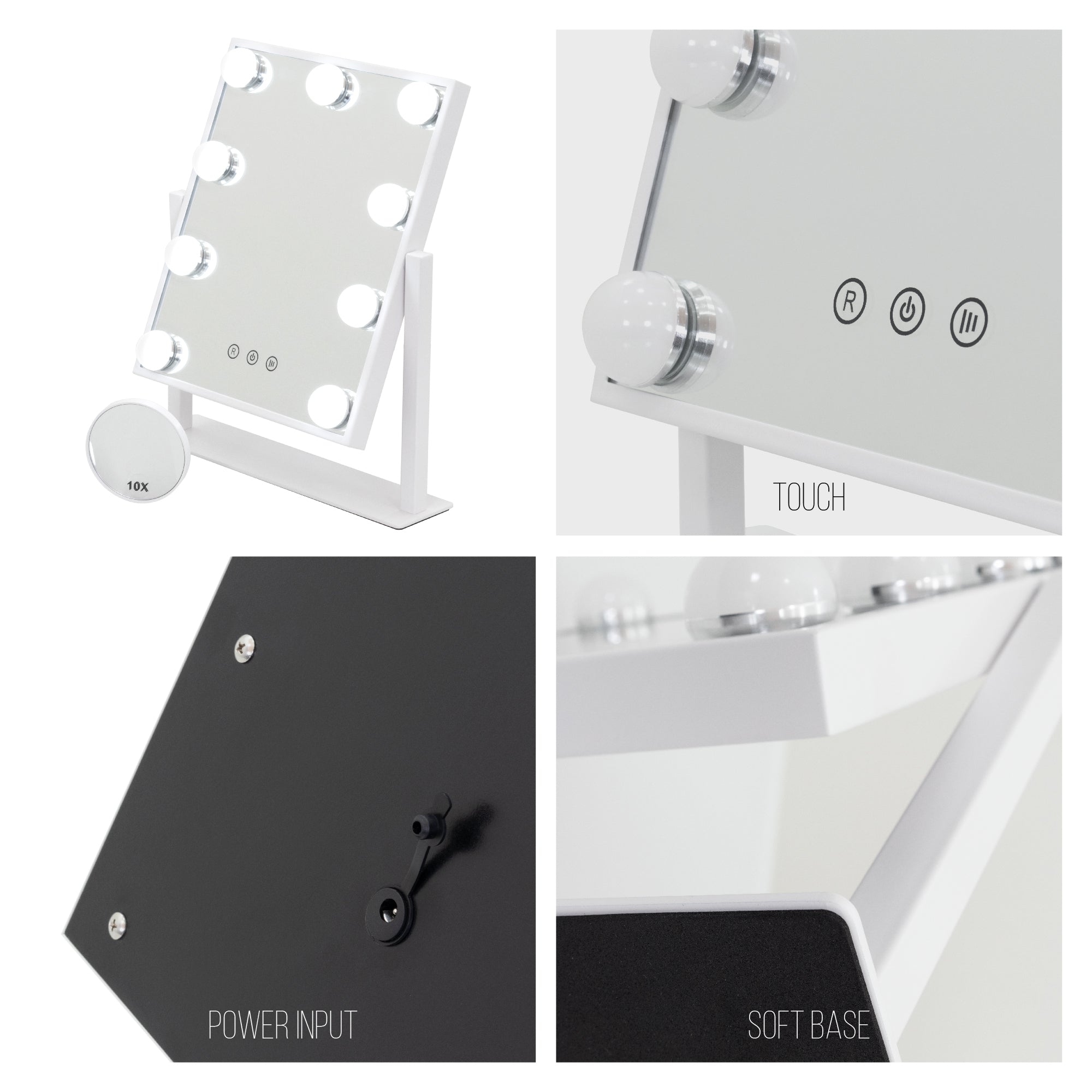 BULB TINY - Espelho de Maquilhagem com 9 Lâmpadas de Luz LED