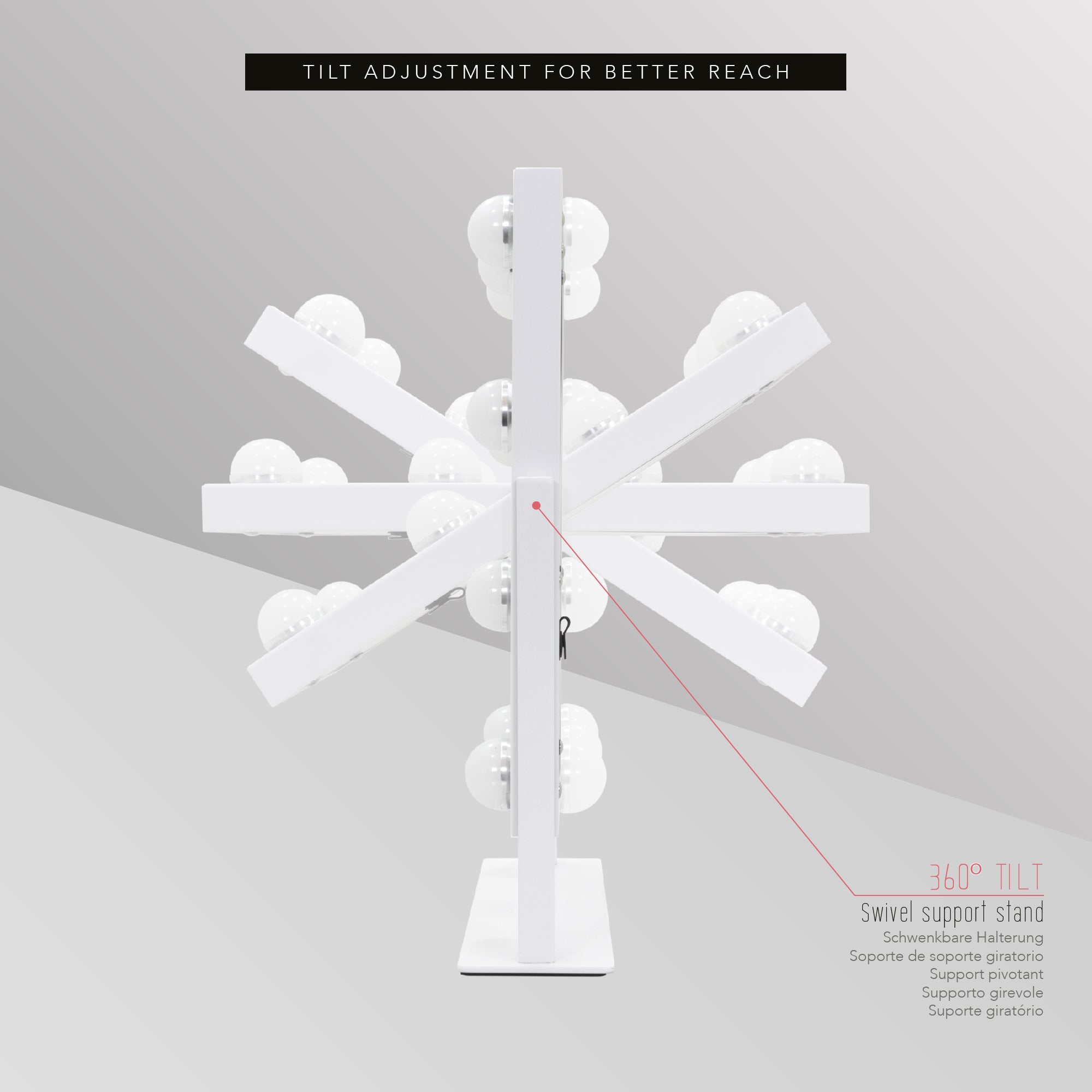 BULB TINY - Espelho de Maquilhagem com 9 Lâmpadas de Luz LED