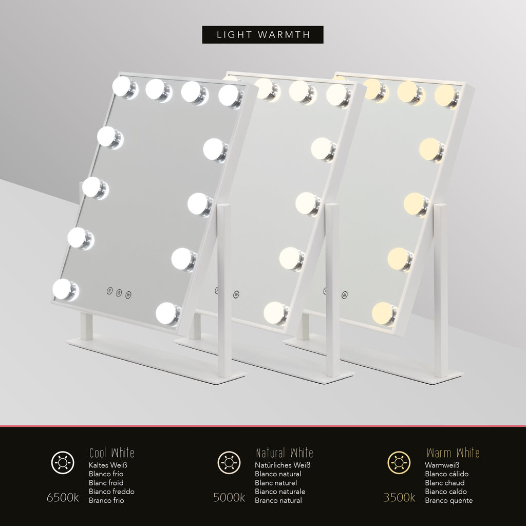 BULB LITTLE - Espelho de Maquilhagem com 12 Lâmpadas de Luz LED