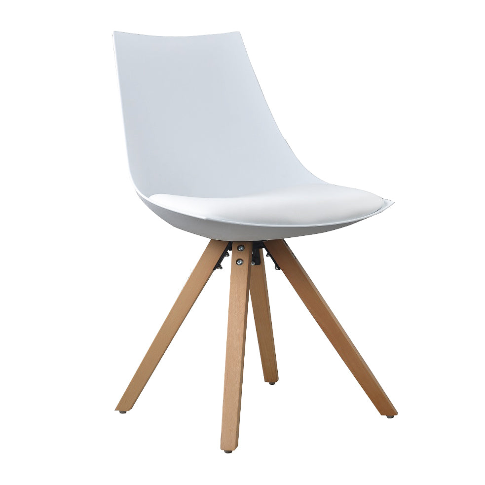 GUSTO – Cadeira de jantar em madeira com assento estofado em pele sintética