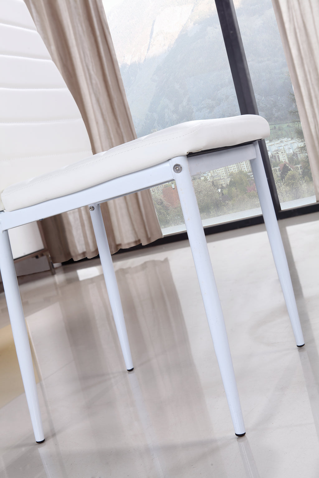 SHIRLEY - Conjunto de cadeiras de refeição em pele