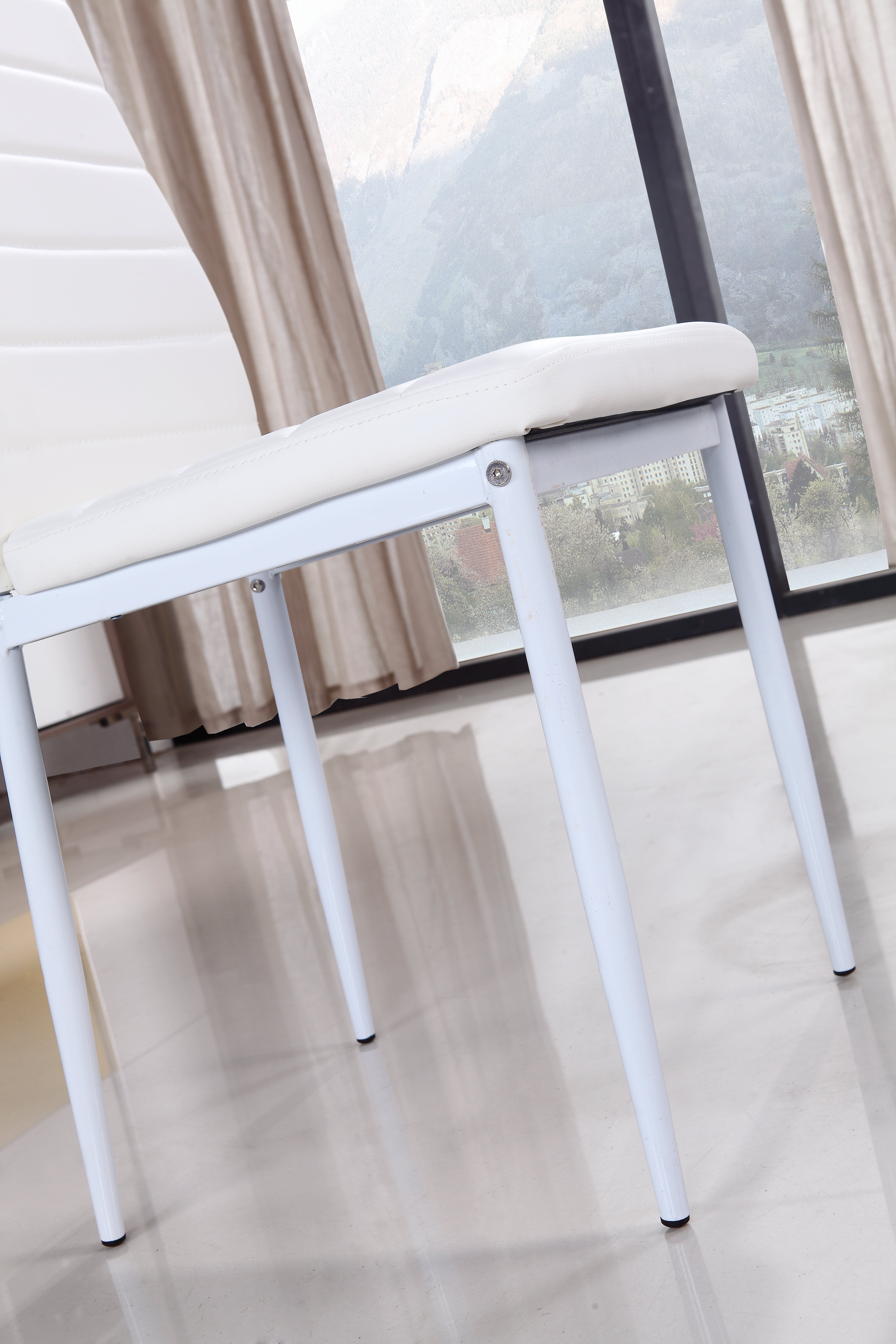 SHIRLEY - Conjunto de cadeiras de refeição em pele