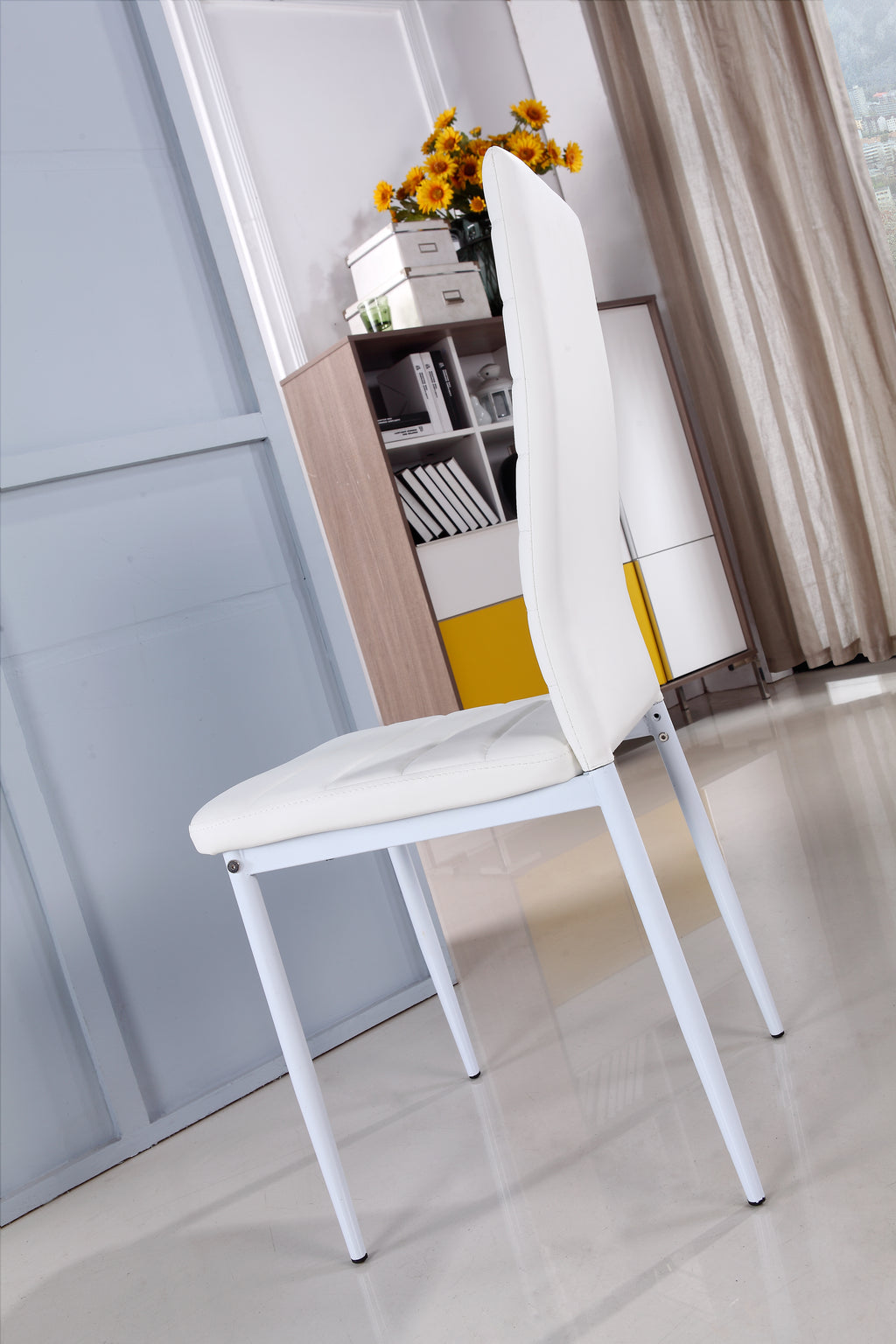 SHIRLEY - Conjunto de cadeiras de refeição em pele