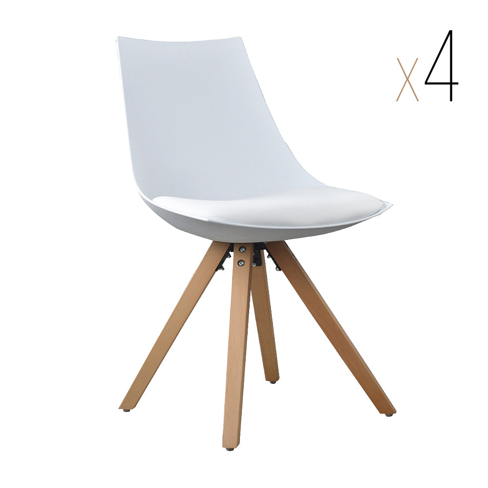 GUSTO – Cadeira de jantar em madeira com assento estofado em pele sintética