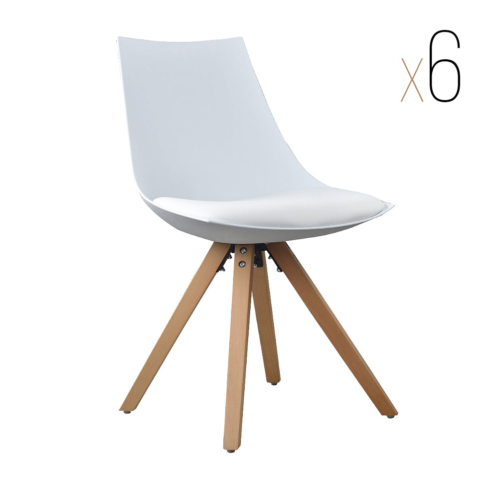 GUSTO – Cadeira de jantar em madeira com assento estofado em pele sintética