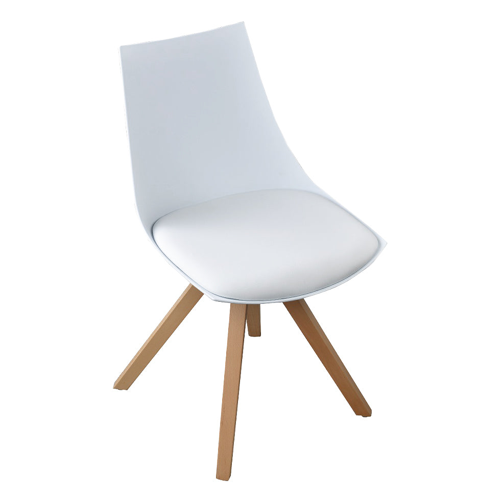 GUSTO – Cadeira de jantar em madeira com assento estofado em pele sintética