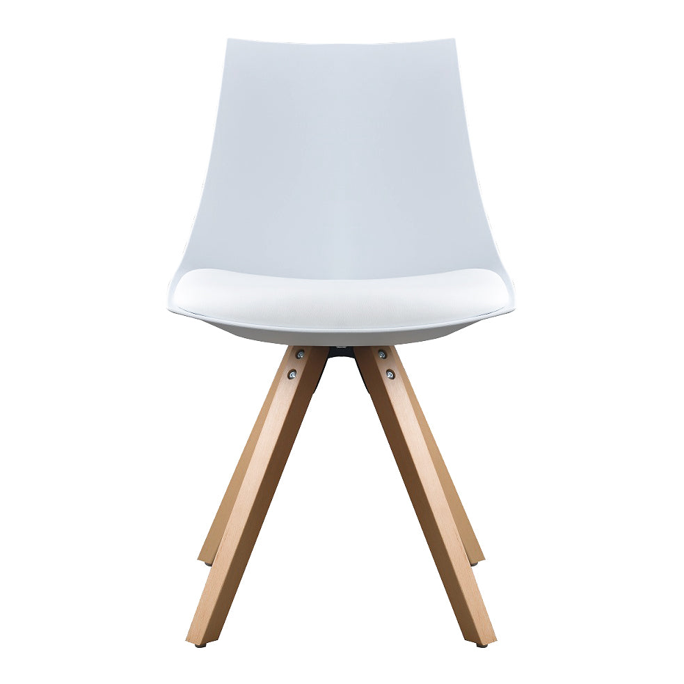 GUSTO – Cadeira de jantar em madeira com assento estofado em pele sintética