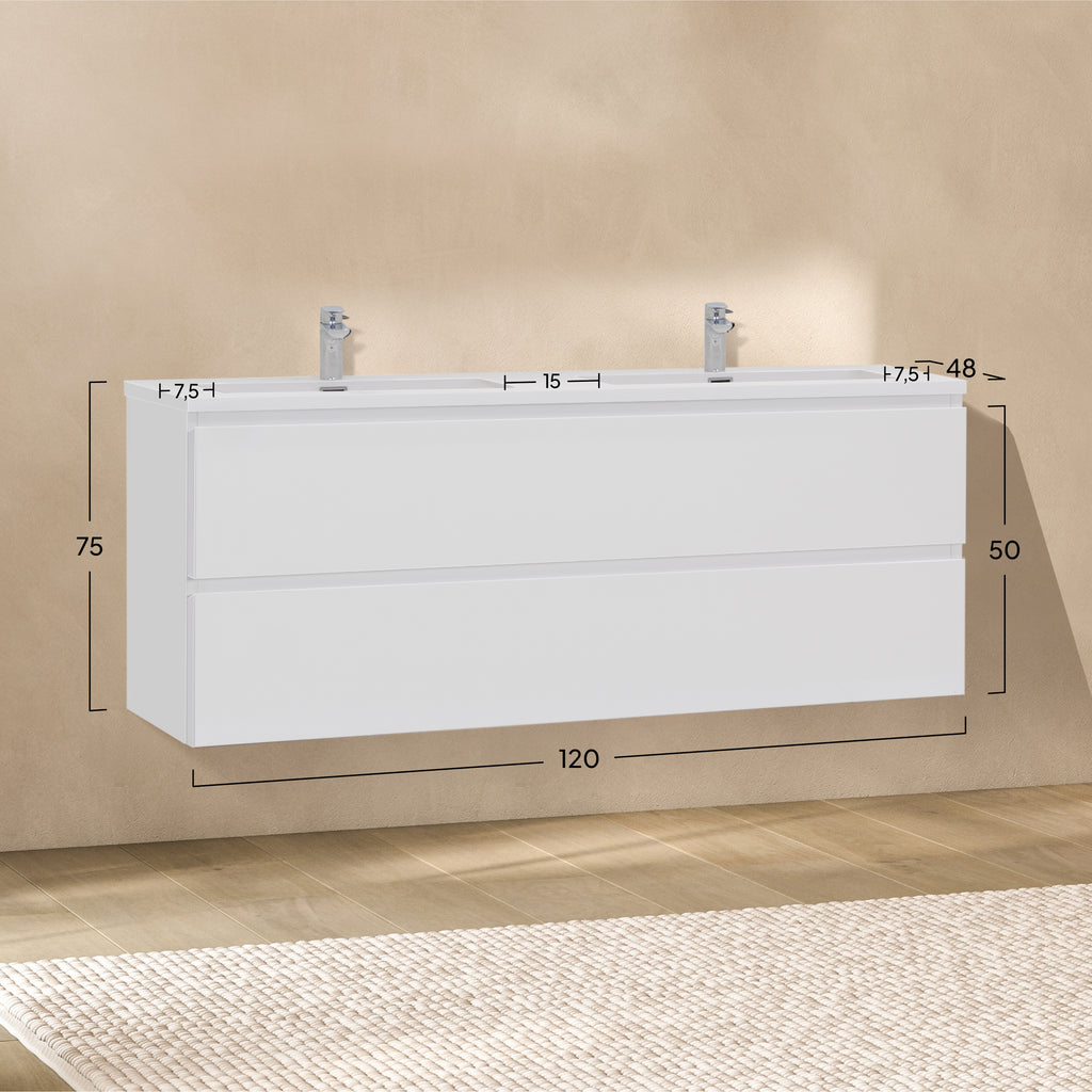 Atena – Móvel de Lavatório Suspenso com Gaveta Soft-Close | Vários Tamanhos e Cores