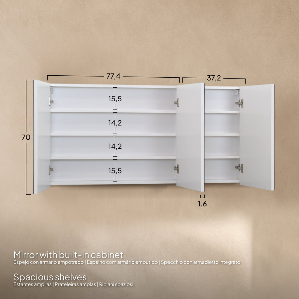 Atena - Conjunto de Casa de Banho Suspenso - Disponível em 60, 80, 100 e 120 cm - Várias Cores