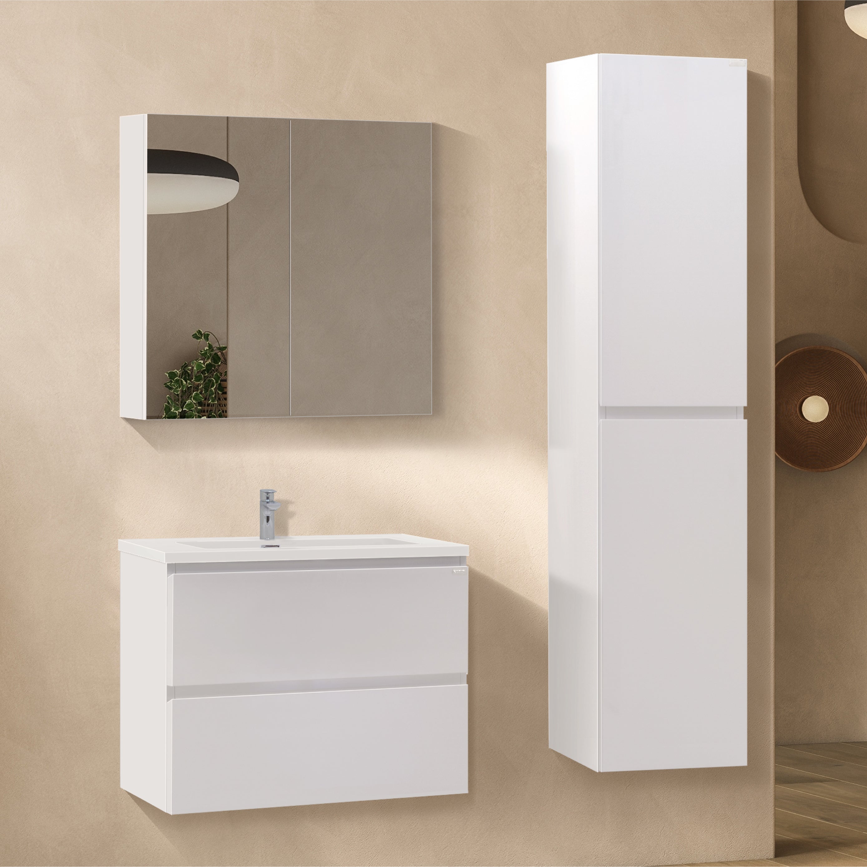 Atena - Conjunto de Casa de Banho Suspenso - Disponível em 60, 80, 100 e 120 cm - Várias Cores