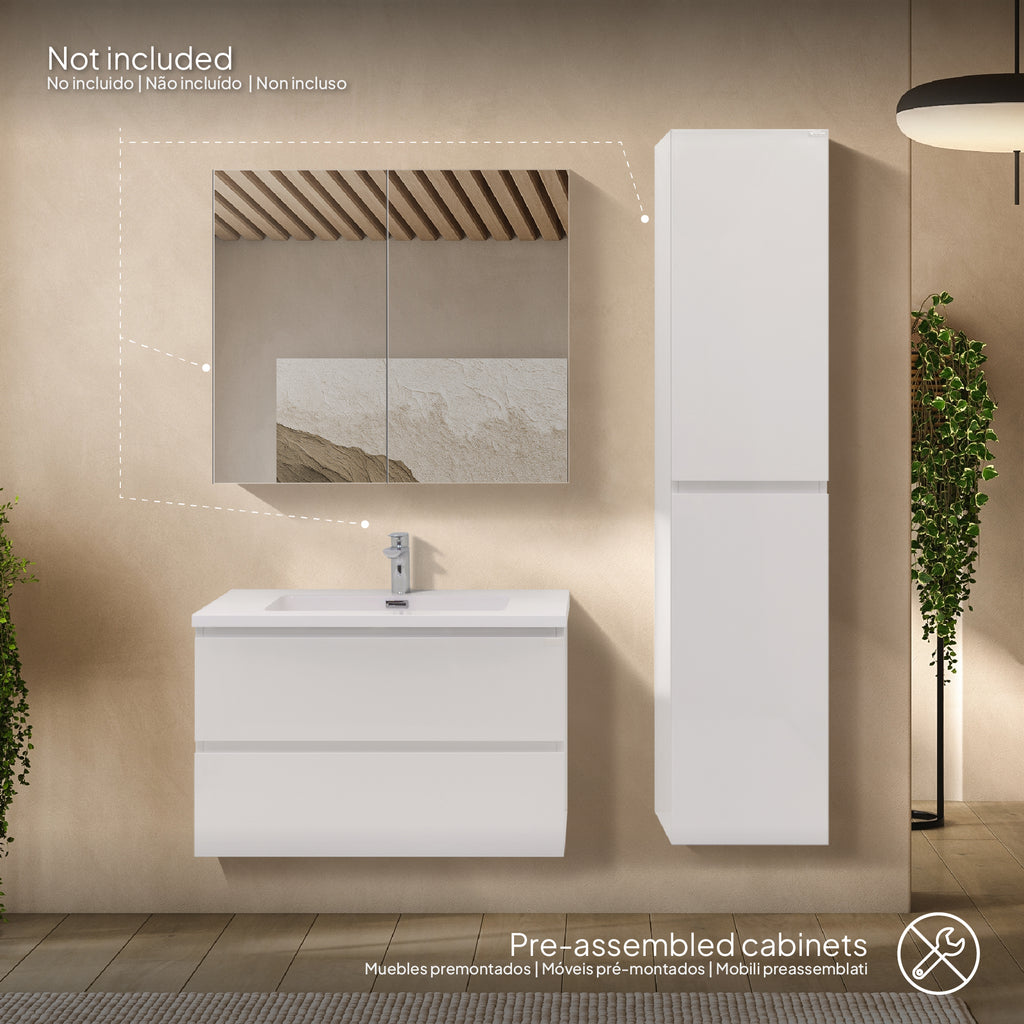 Atena – Móvel de Lavatório Suspenso com Gaveta Soft-Close | Vários Tamanhos e Cores