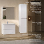 Atena - Conjunto de Casa de Banho Suspenso - Disponível em 60, 80, 100 e 120 cm - Várias Cores