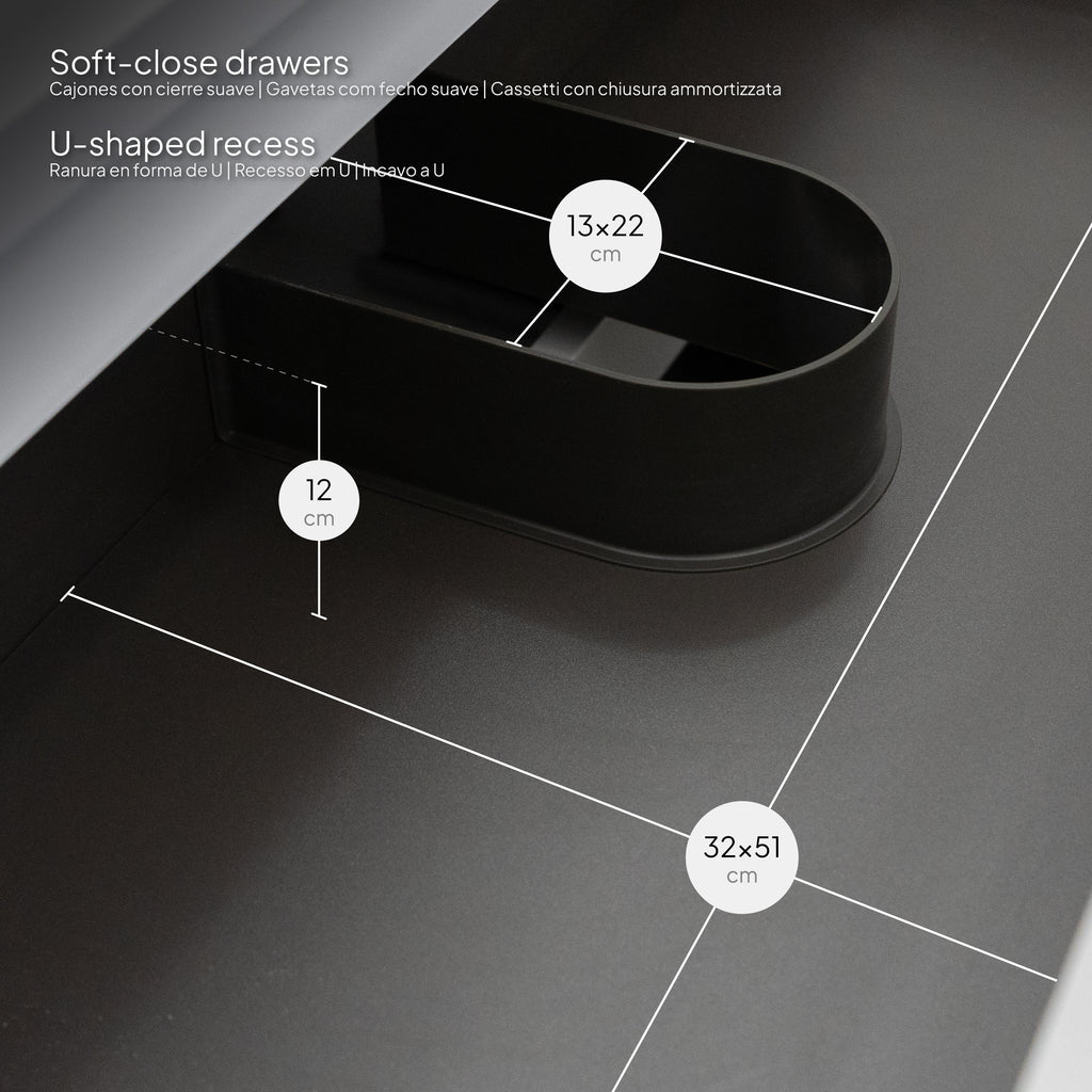 Atena - Conjunto de Casa de Banho Suspenso - Disponível em 60, 80, 100 e 120 cm - Várias Cores