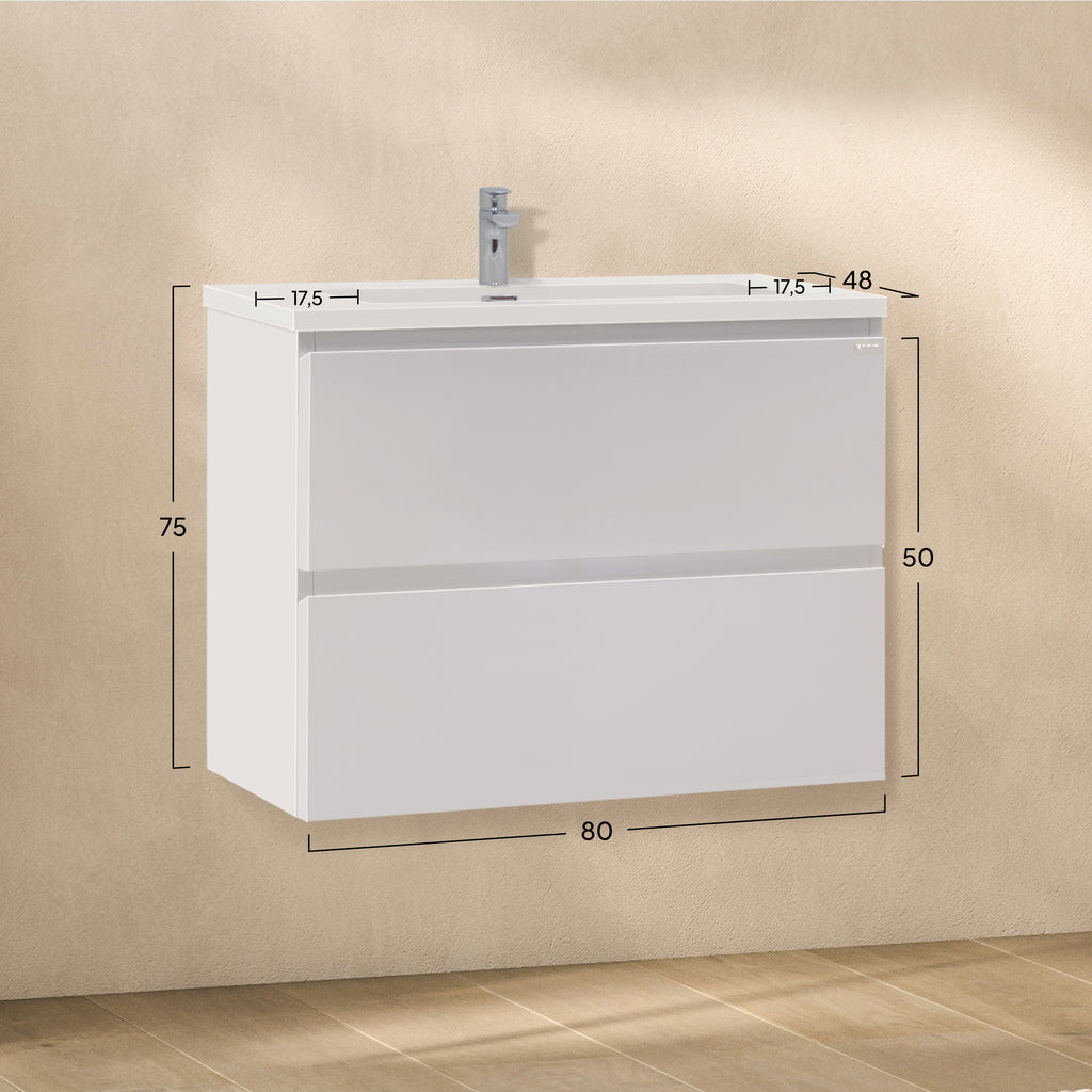 Atena – Móvel de Lavatório Suspenso com Gaveta Soft-Close | Vários Tamanhos e Cores