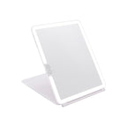 Espelho de Maquilhagem com Luz LED, Espelho Portátil Tipo Tablet com Iluminação de 3 Cores, Luz Regulável, Suporte Ajustável, Alimentação Dupla e Controlo Tátil