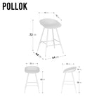 POLLOK - Conjunto de 4 Bancos Altos