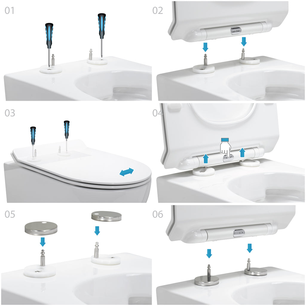 FRANCO - Sanita suspensa preta sem aro interno - tampa de fecho suave incluída