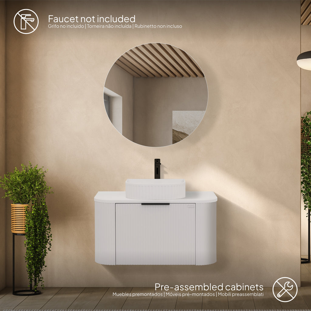 Maia - Conjunto de Casa de Banho Suspenso - Disponível em 90 cm - Várias Cores