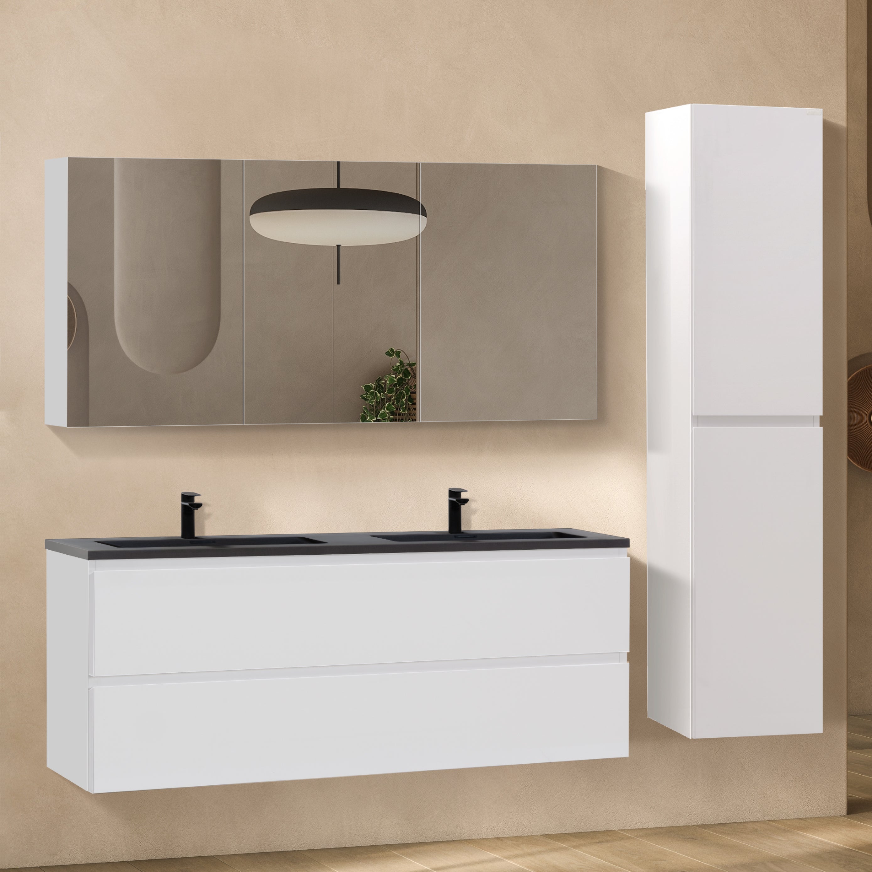 Atena - Conjunto de Casa de Banho Suspenso - Disponível em 60, 80, 100 e 120 cm - Várias Cores