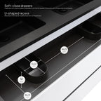 Atena - Conjunto de Casa de Banho Suspenso - Disponível em 60, 80, 100 e 120 cm - Várias Cores