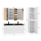 Atena - Conjunto de Casa de Banho Suspenso - Disponível em 60, 80, 100 e 120 cm - Várias Cores