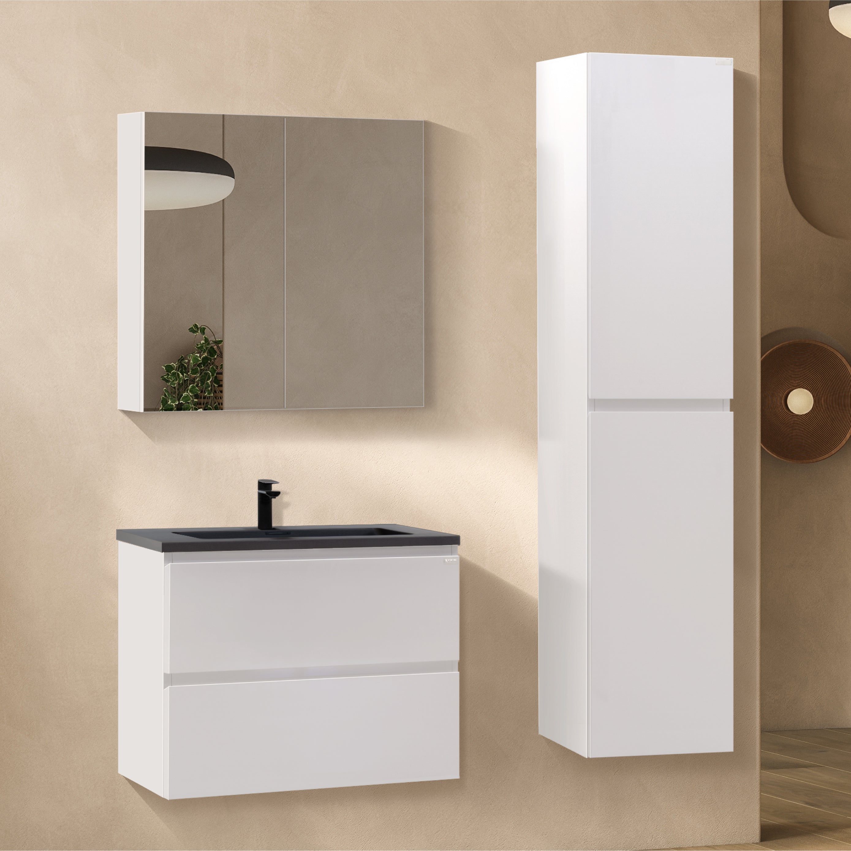 Atena - Conjunto de Casa de Banho Suspenso - Disponível em 60, 80, 100 e 120 cm - Várias Cores