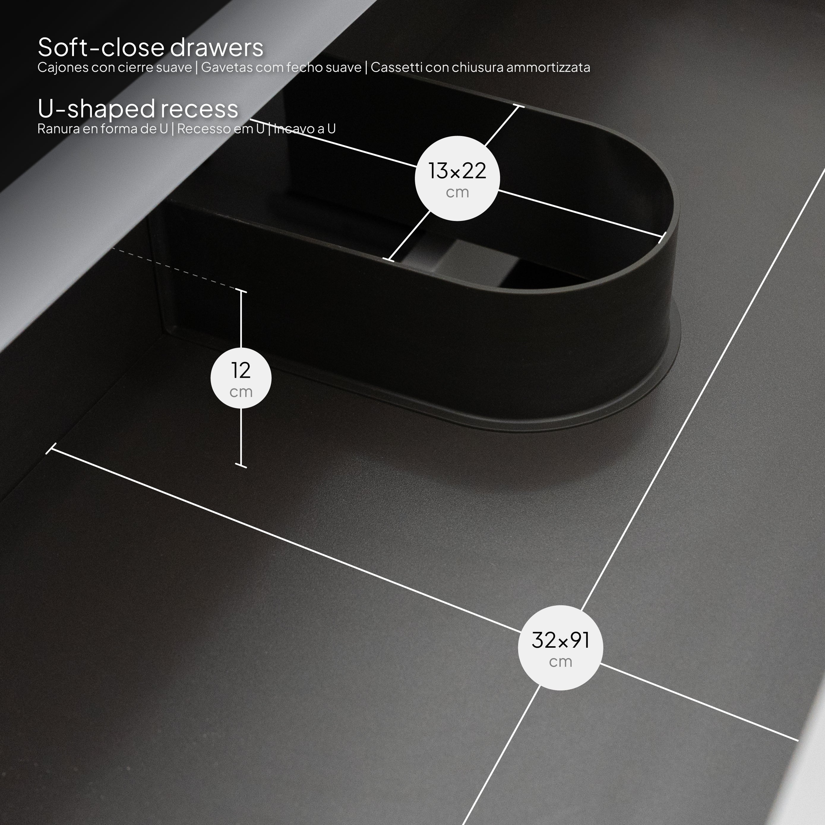 Atena - Conjunto de Casa de Banho Suspenso - Disponível em 60, 80, 100 e 120 cm - Várias Cores