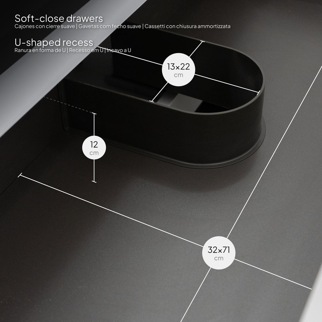 Atena - Conjunto de Casa de Banho Suspenso - Disponível em 60, 80, 100 e 120 cm - Várias Cores