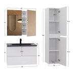 Atena - Conjunto de Casa de Banho Suspenso - Disponível em 60, 80, 100 e 120 cm - Várias Cores