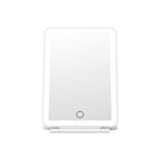 Espelho de Maquilhagem com Luz LED, Espelho Portátil Tipo Tablet com Iluminação de 3 Cores, Luz Regulável, Suporte Ajustável, Alimentação Dupla e Controlo Tátil