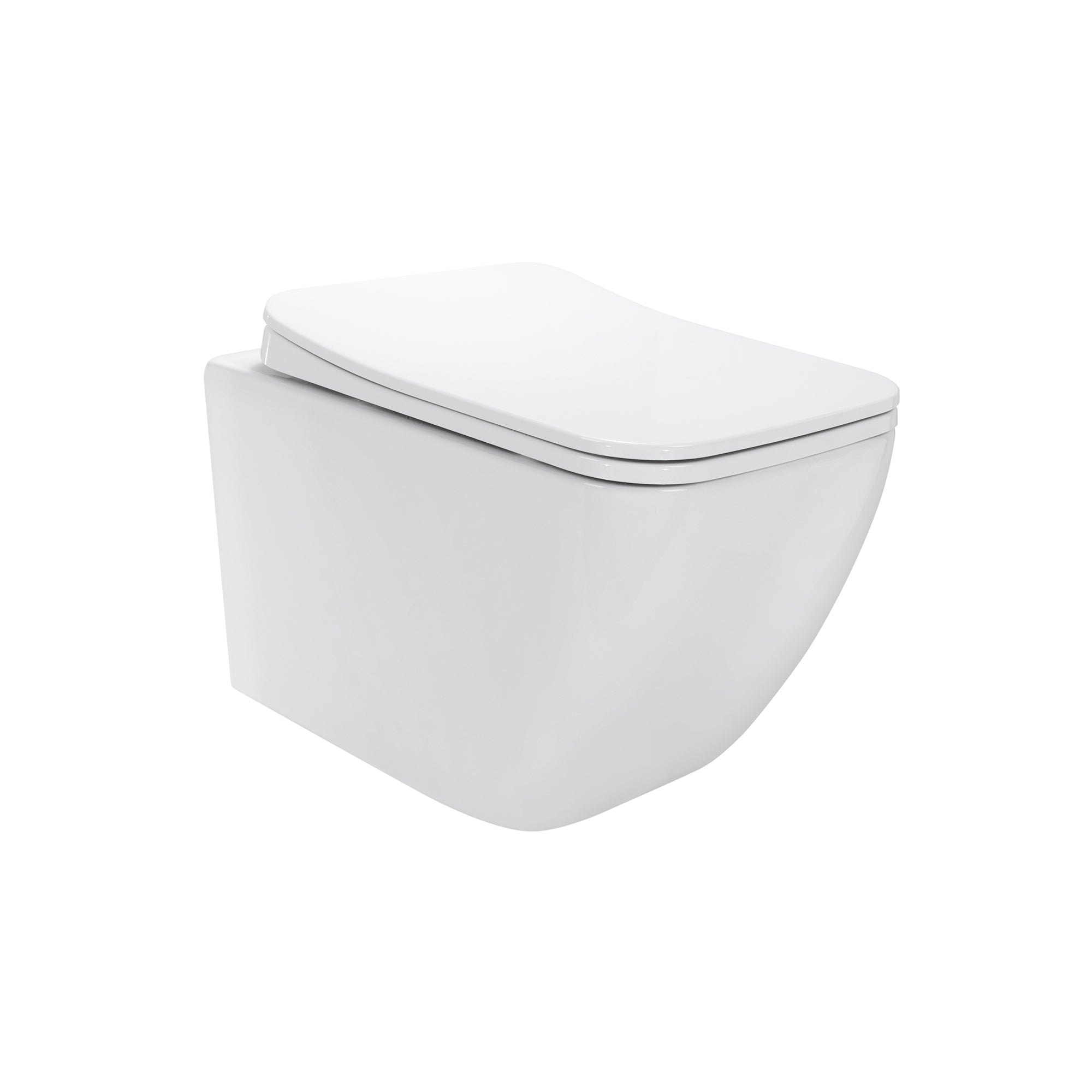 CUBE - Sanita suspensa preta sem aro interno - tampa de fecho suave incluída