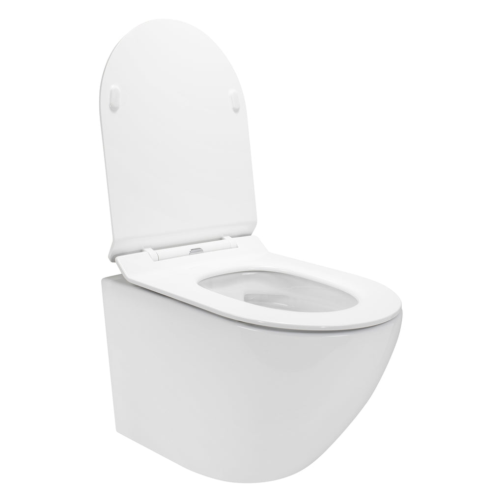 FRANCO - Sanita suspensa preta sem aro interno - tampa de fecho suave incluída