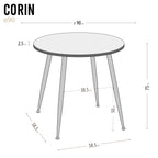 CORIN - Mesa de jantar com tampo de melamina