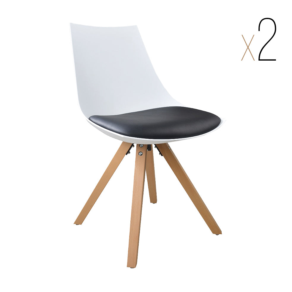 GUSTO – Cadeira de jantar em madeira com assento estofado em pele sintética