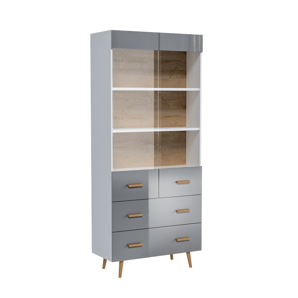 NIZZA – Vitrina Branca ou Cinzenta com 1 ou 2 Colunas | W1D2S / W2D2S