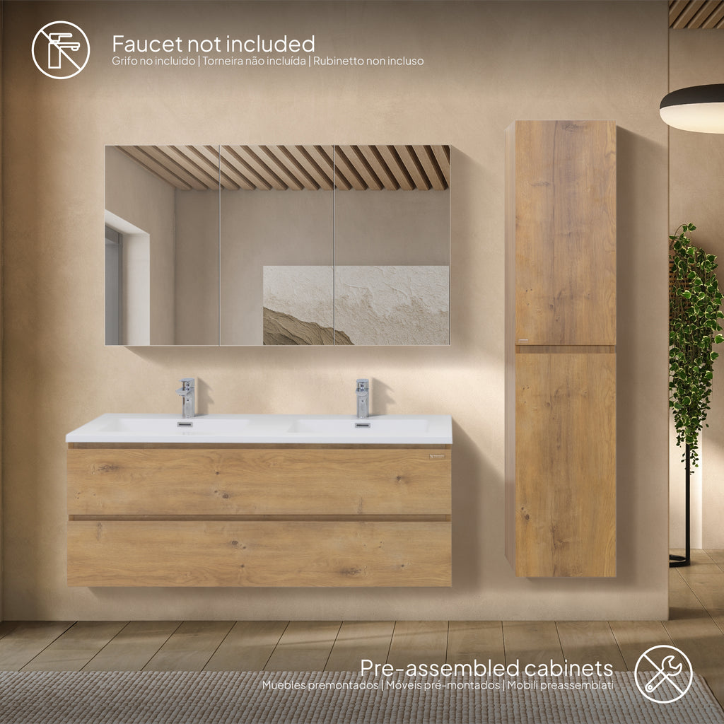 Atena - Conjunto de Casa de Banho Suspenso - Disponível em 60, 80, 100 e 120 cm - Várias Cores