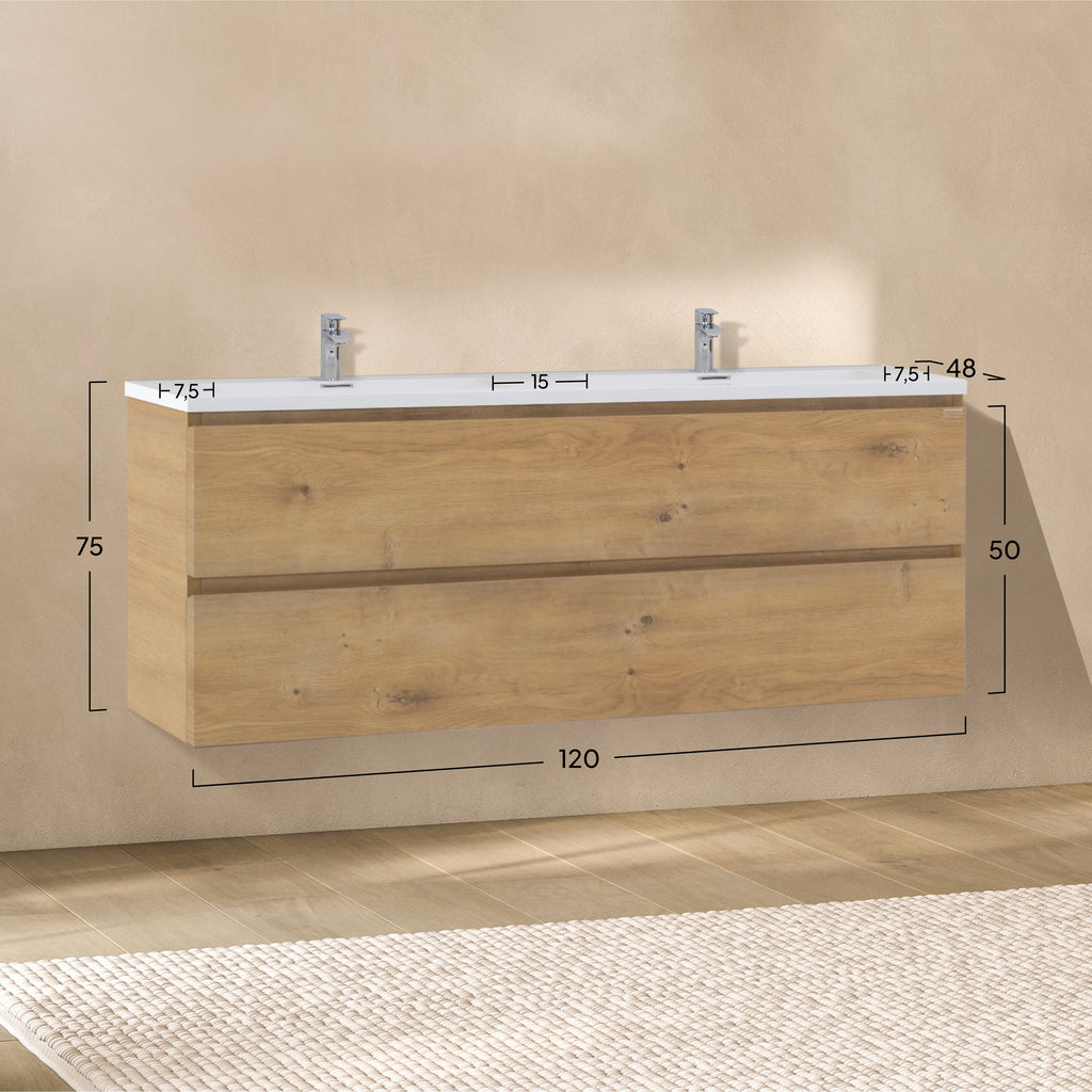 Atena – Móvel de Lavatório Suspenso com Gaveta Soft-Close | Vários Tamanhos e Cores