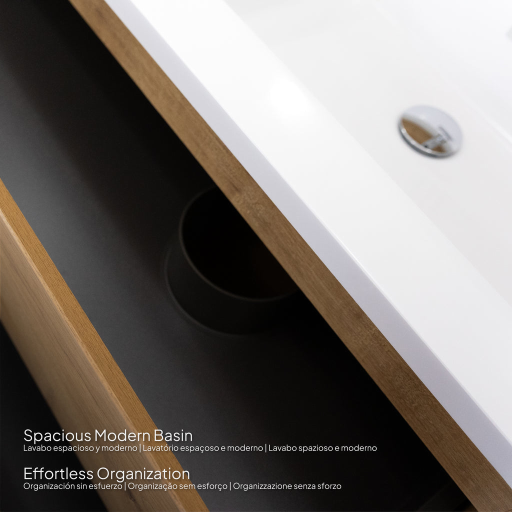 Atena - Conjunto de Casa de Banho Suspenso - Disponível em 60, 80, 100 e 120 cm - Várias Cores