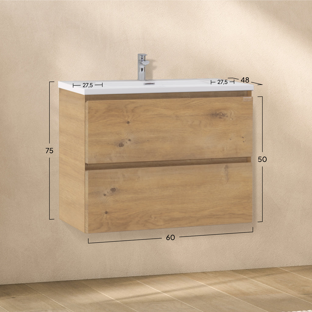 Atena – Móvel de Lavatório Suspenso com Gaveta Soft-Close | Vários Tamanhos e Cores