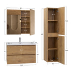 Atena - Conjunto de Casa de Banho Suspenso - Disponível em 60, 80, 100 e 120 cm - Várias Cores