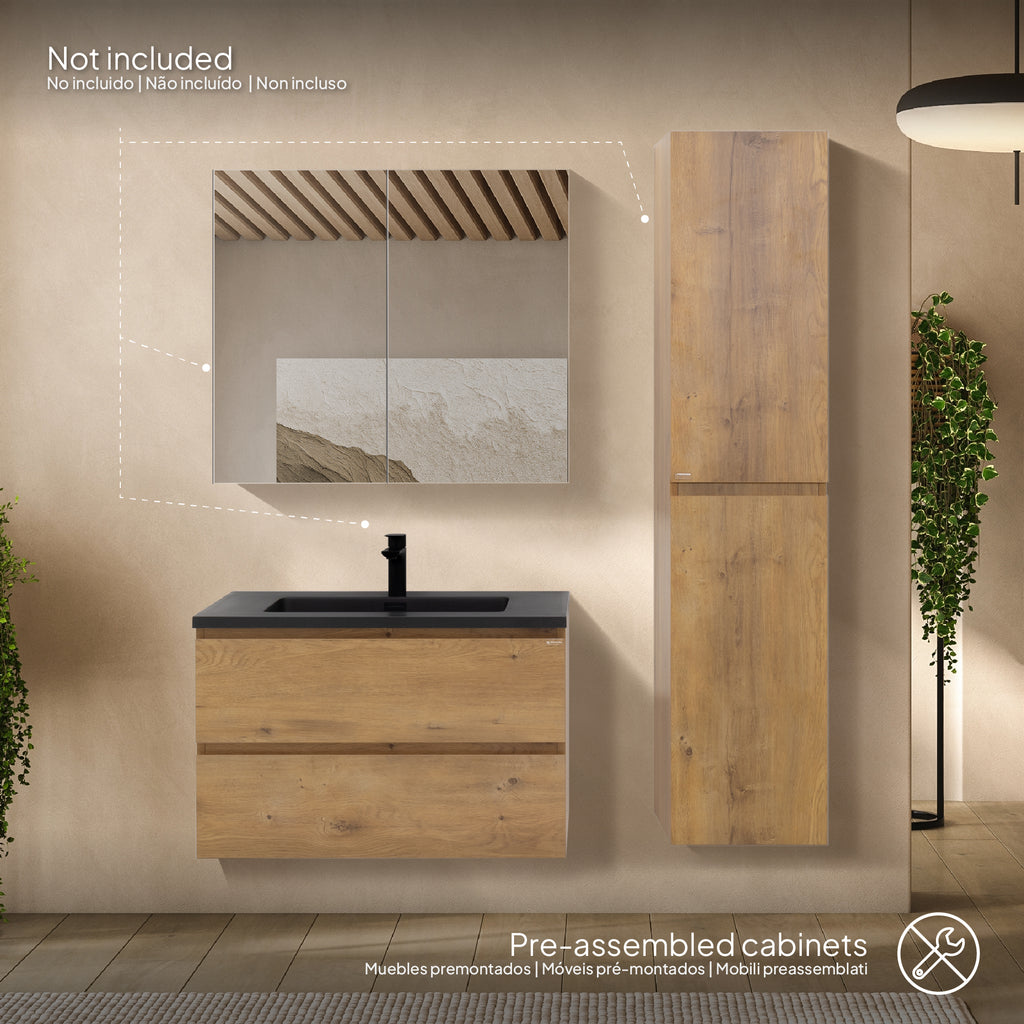 Atena – Móvel de Lavatório Suspenso com Gaveta Soft-Close | Vários Tamanhos e Cores