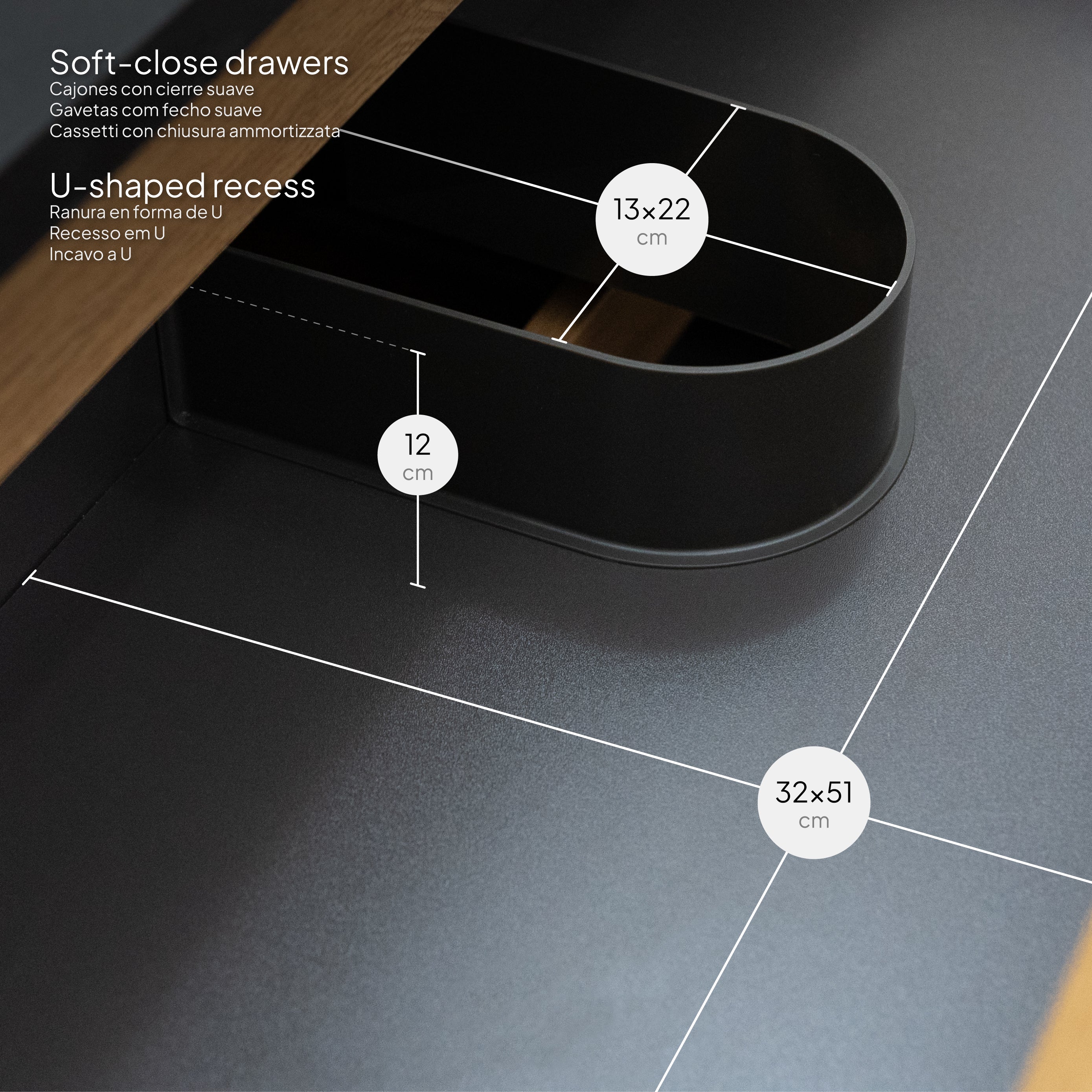 Atena – Móvel de Lavatório Suspenso com Gaveta Soft-Close | Vários Tamanhos e Cores