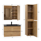 Atena - Conjunto de Casa de Banho Suspenso - Disponível em 60, 80, 100 e 120 cm - Várias Cores