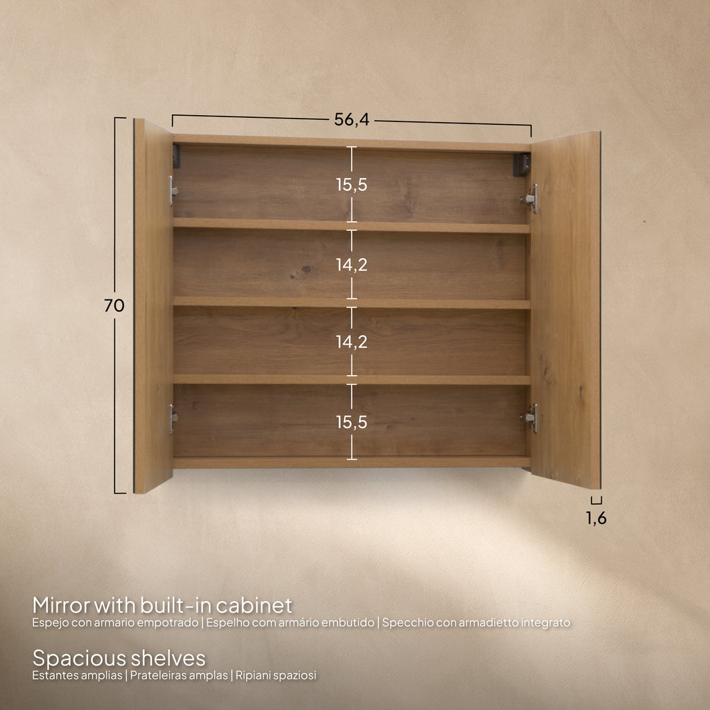 Atena - Conjunto de Casa de Banho Suspenso - Disponível em 60, 80, 100 e 120 cm - Várias Cores