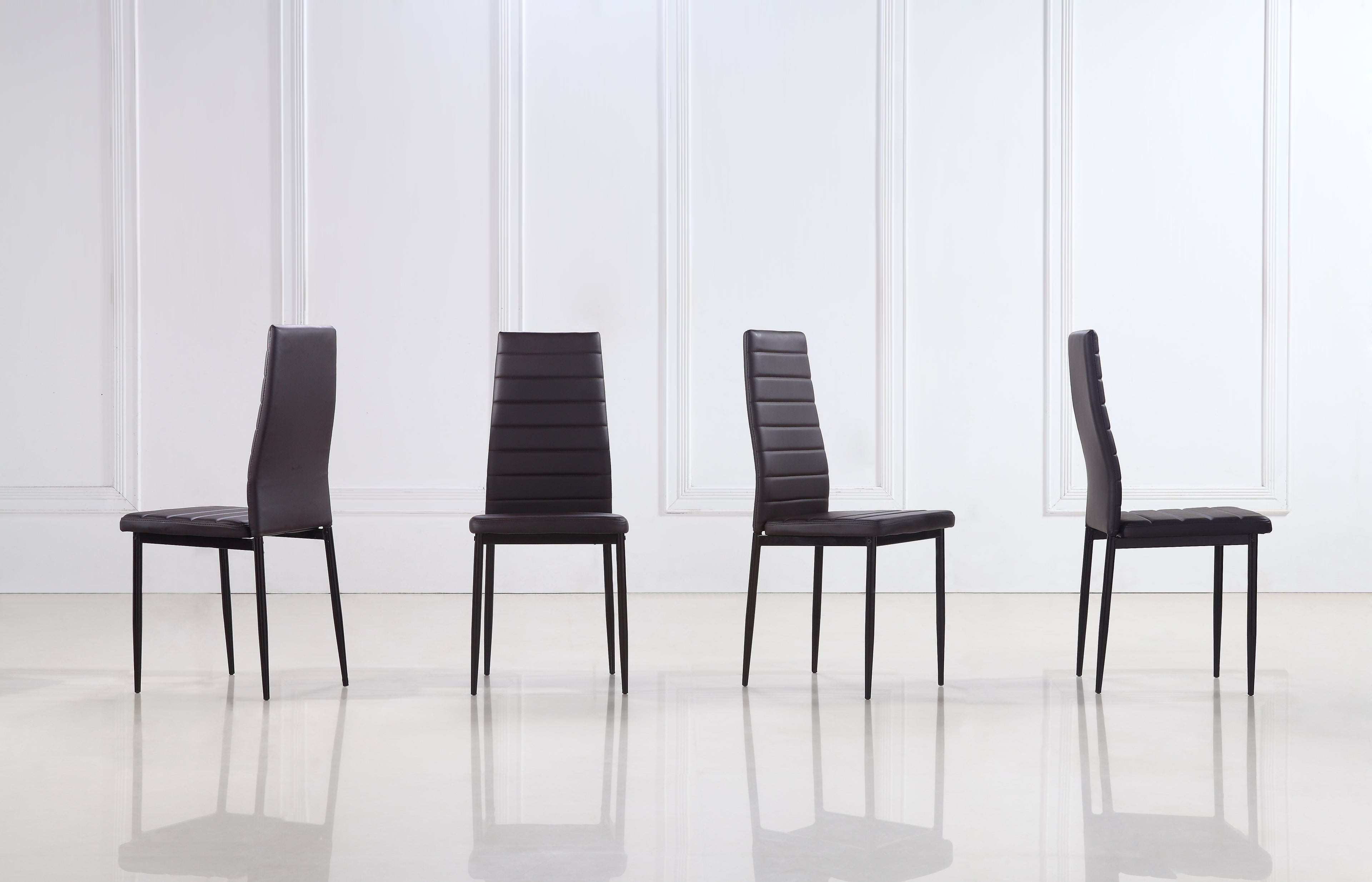 SHIRLEY - Conjunto de cadeiras de refeição em pele